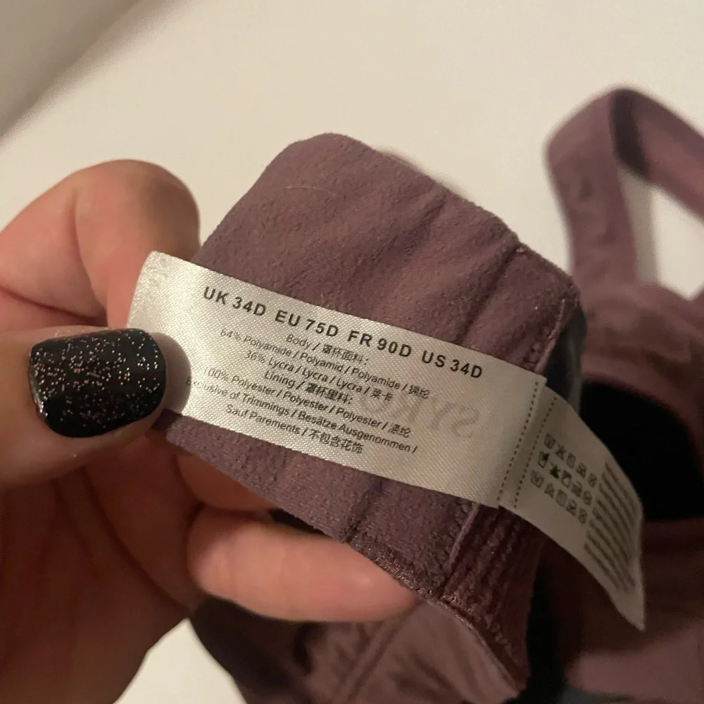 Syrokan Sports Bra Women's Size 34D Plum Purple Adjustable Supportive Straps